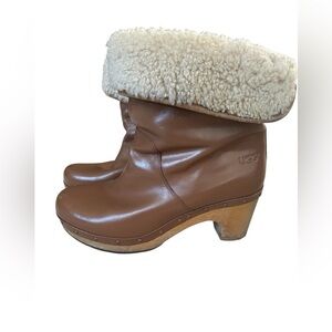 UGG Women's leather Shearling Lined Clogs